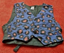 Funky blue leopard print child's waistcoat 2 sizes age 2 or 4 Unisex