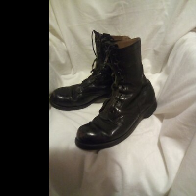 Vintage Goodyear Black Leather Ankle Boots Men\'s 8.5 E Side Zip Square Toe USA Boots Black Vintage Shoes for Men 8.5 Men main image 2