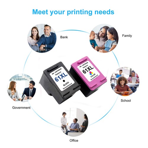 Black & Color 61 XL Ink Cartridge For HP OfficeJet 2620 2621 4630 4632 4634 4635 - Picture 5 of 6
