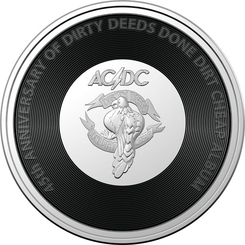 Moneda australiana de 20 centavos álbum ACDC 2020 - Dirty Deeds Done Dirt Cheap - Imagen 2 de 4