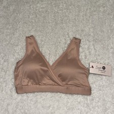 Super Soft Secret Treasures Nursing Sleep Bra Beige Lightweight Maternity NEW