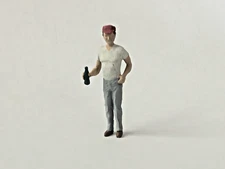Arttista #1168 - Standing Man with Bottle - O Scale Figure - Model Trains NEW
