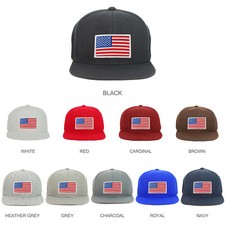 Youth Kid White American Flag Patch Flat Bill Snapback Baseball Cap - FREESHIP
