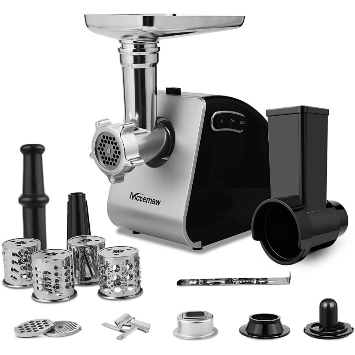 Elektrischer Fleischwolf 500W - 5L Edelstahl Mit Wurstfüller