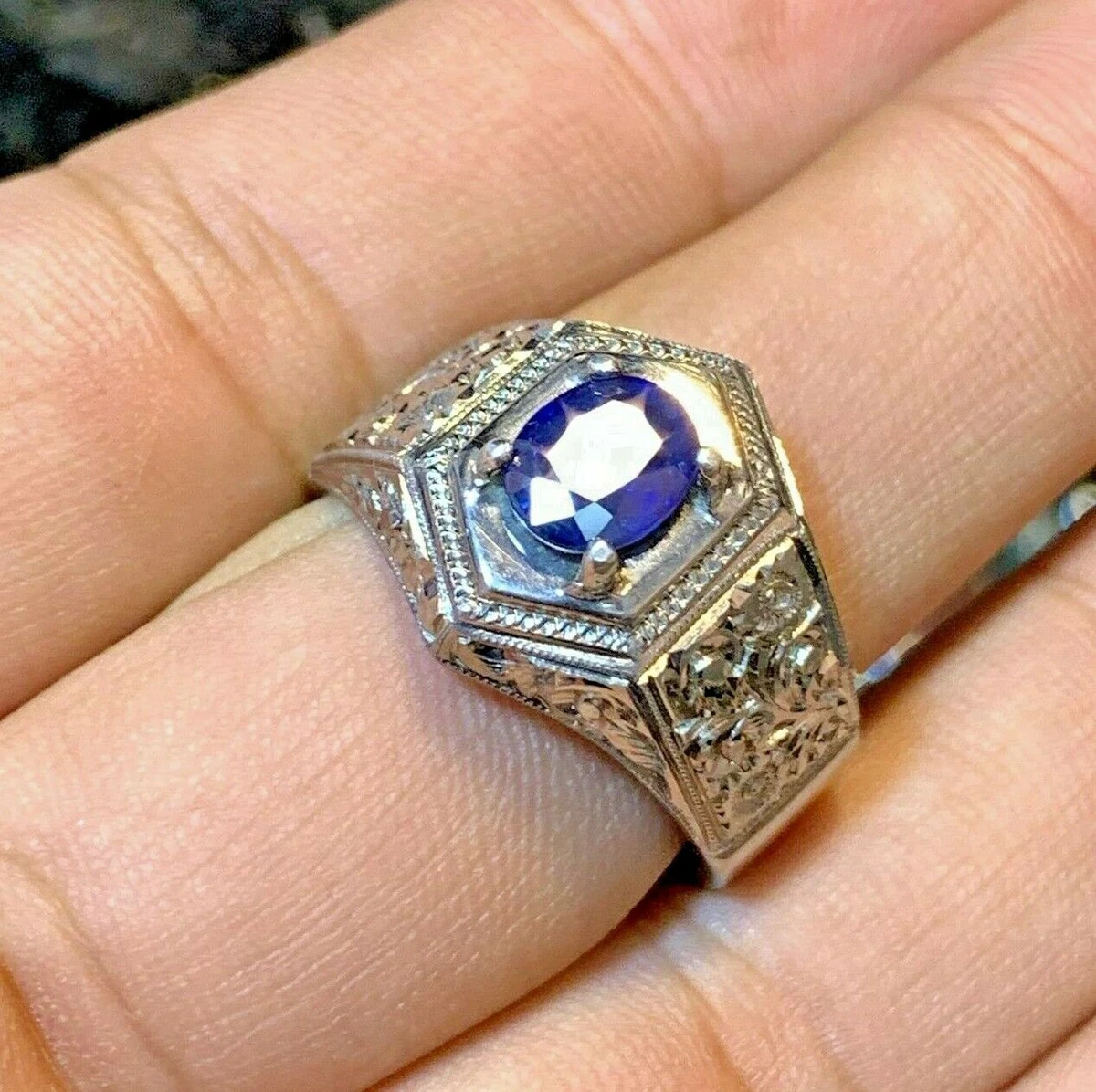 Mens genuine hotsell sapphire rings