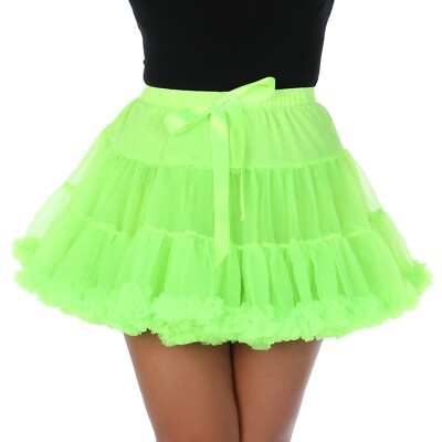 Neon Green Luxury TUTU Skirt Petticoat Fancy Dress Halloween Costume Fluffy  | eBay