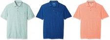 New Men's IZOD Seaport Polo Short Sleeve Shirt Regular Fit Garment Dyed MSRP 50