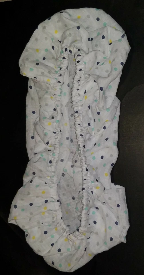 Cubierta de almohadilla cambiadora para bebé Aden & Anais blanca a lunares azul gris amarillo Foto 4 de 4