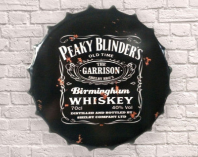 Peaky Blinders Bottle Top Cap Vintage Retro Wandaufsteller Schild Metall Whisky 40cm