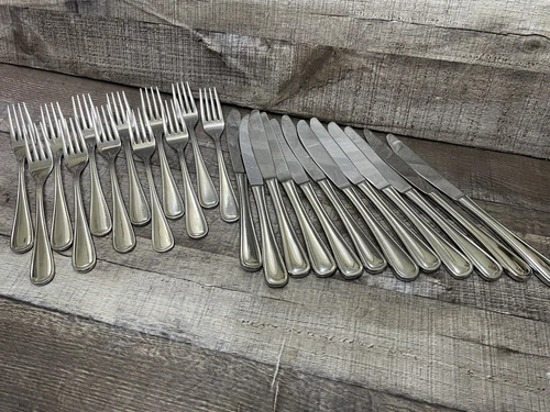 Lot of 12 Salad Forks  7 1/4" & 12 Knives 9" ONEIDA 18/10 New Rim USA WDW