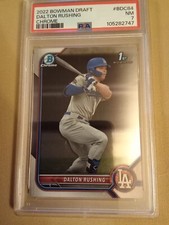 2022 Bowman Chrome Draft Dalton Rushing #BDC84 Graded PSA 7 Rookie
