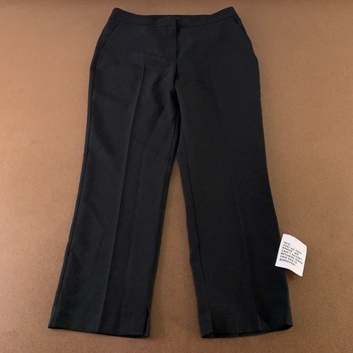 ASOS Women's Size 10 Black High Rise Pocketed Flat Front Straight Leg Pants NWT
