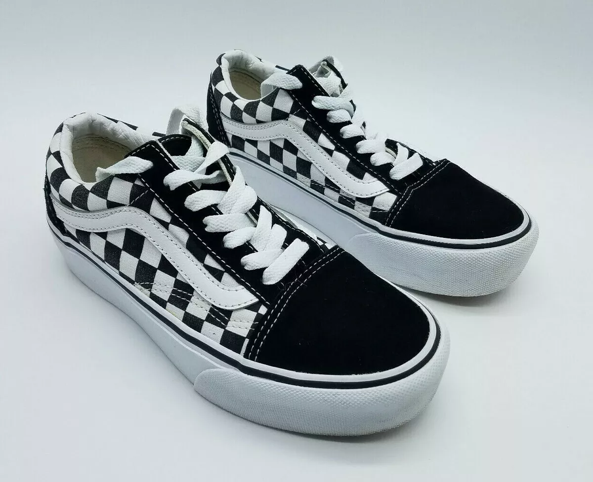 Vans Old Skool tablero de ajedrez zapatos de patín con cordones para mujer 5,5 | eBay