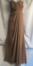 Jordan Fashions Sable Beige Strapless Dress Gown Size 8 NWT