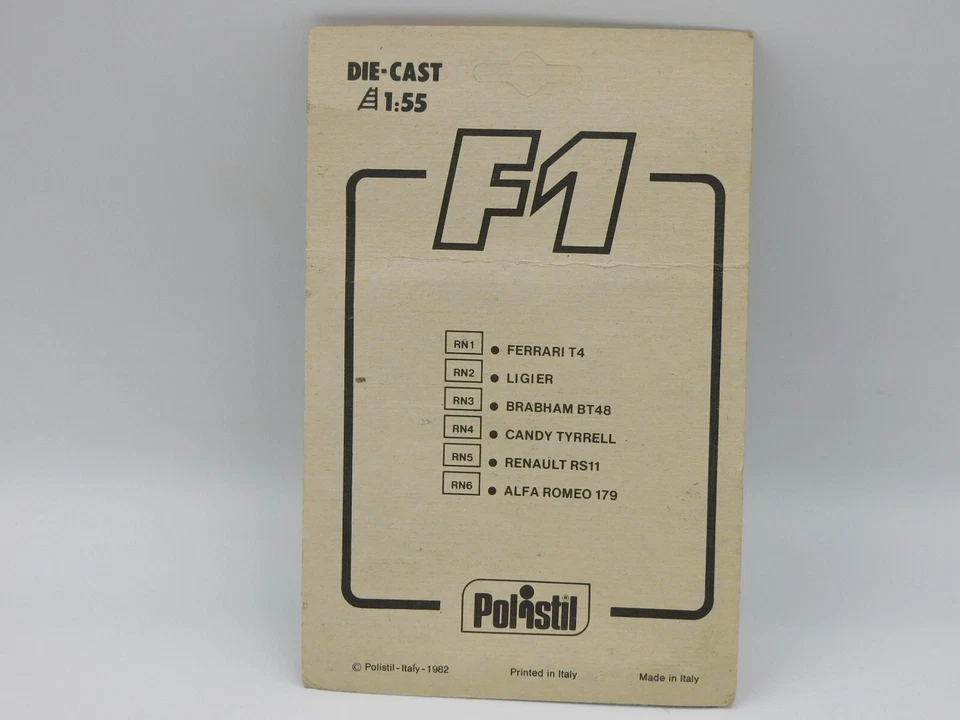 Polistil RN Lotus Essex F1  1/55  1982 vintage die cast Mint Unpunched Card - Immagine 4 di 4