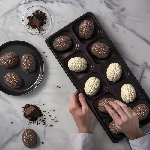 Halloween Chocolate Mold Silicone Brain Baking Mold Halloween Brain for Cakes