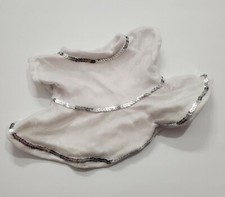 BUILD-A-BEAR VINTAGE DRESS BABW CLOTHING WHITE  SILVER TAGGED SHINY