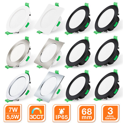 6/10x LED Einbaustrahler 68mm Flach Decken Einbau Spot Dimmbar Ultraslim Leuchte