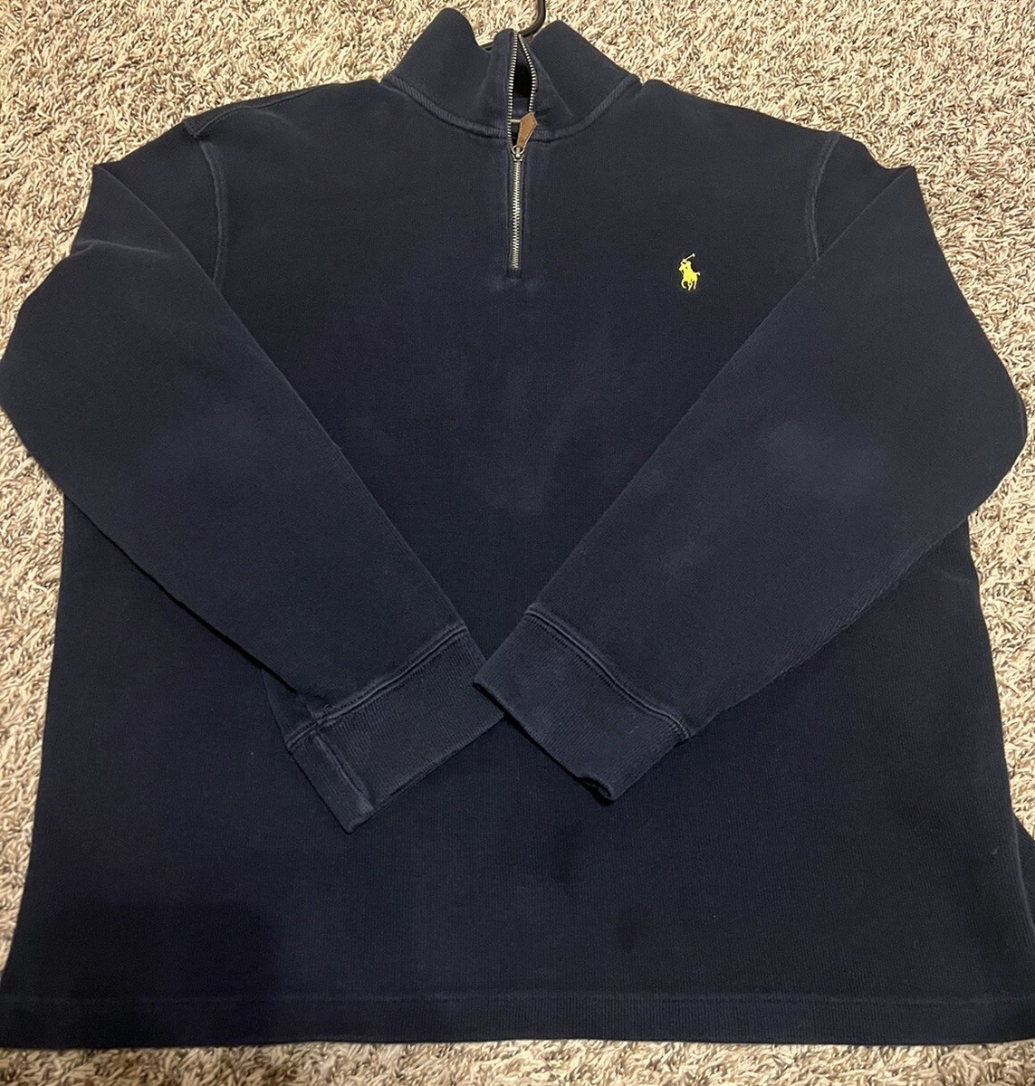 Polo Golf Ralph Lauren Mens Blue Pullover 1/4 Zip Sweater Size XL
