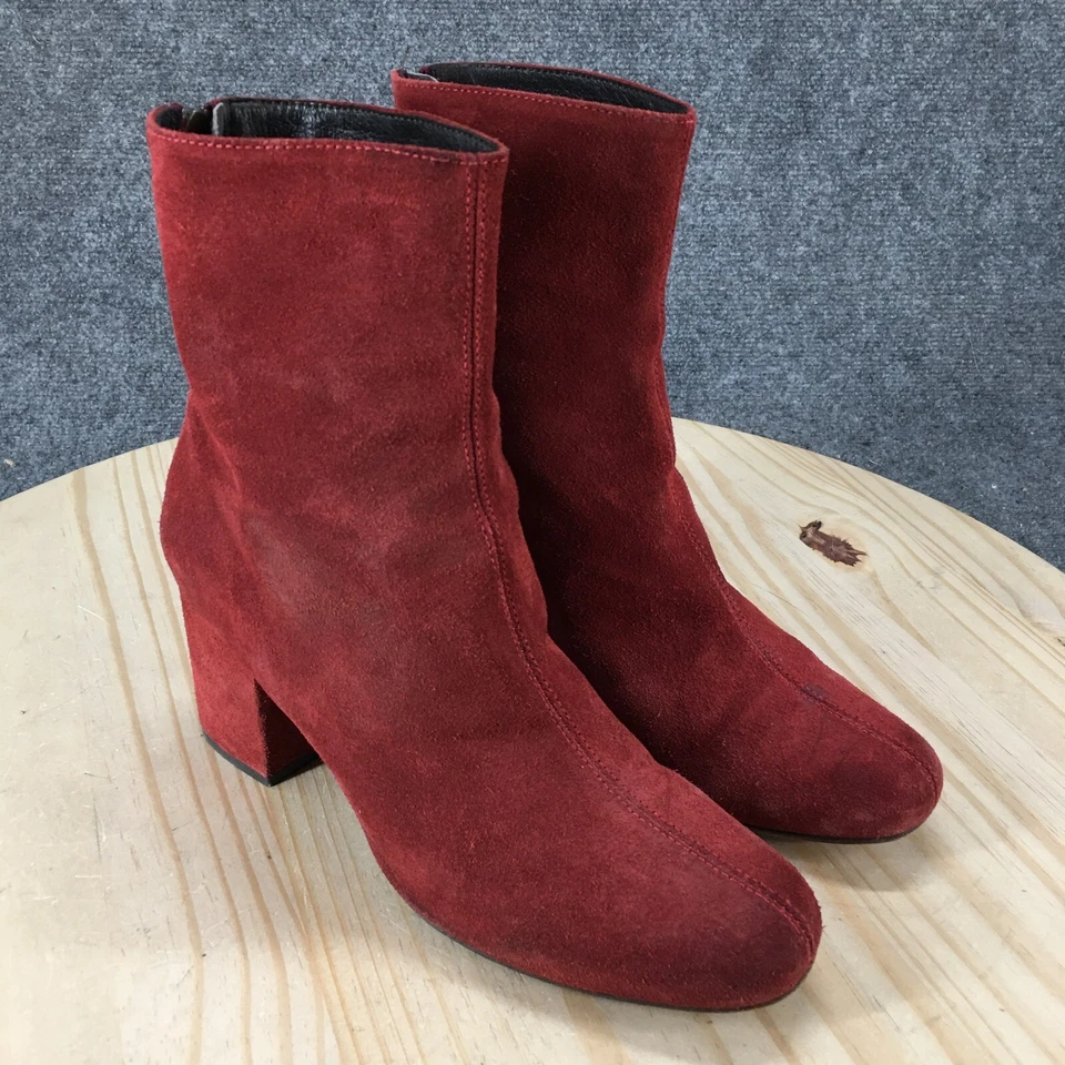 Free People Botas Mujer 39 Cecile Botín Rojo Punta Redonda Informal Tacones Bloque Foto 3 de 4