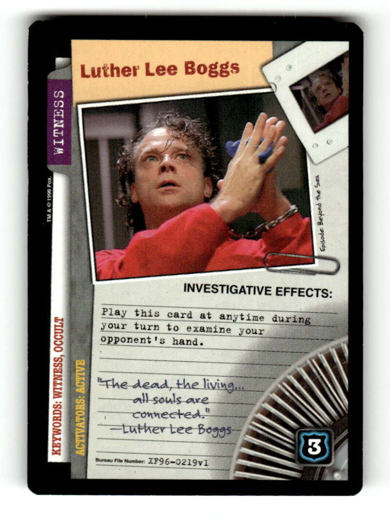 1996 X-files Card Game Luther Lee Boggs, Beyond the Sea Brad