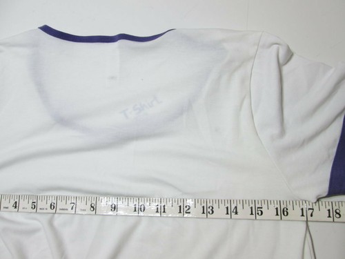 NWT Lula Roe Womens Size XS T-Shirt White/Navy Short Sleeve Round Neck Slit Side - Picture 7 of 8
