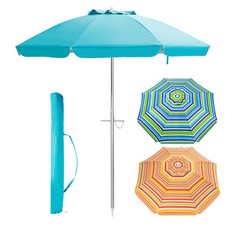 6.5ft Outdoor Beach Umbrella Sun Shade Shelter Foldable Garden Patio Tilt Canopy