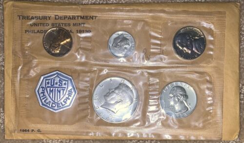 1964 US Mint Set Silver Proof w/OGP and COA  5 coins in all - Photo 1/8