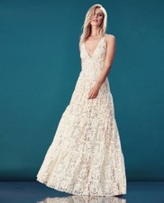 Dress The Population Floral Lace Maxi Cream Color Dress XS; S