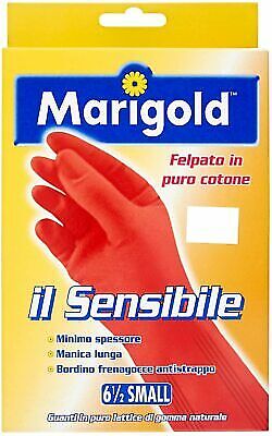 Marigold Tg S Guanto Minimo Spessore Felpato Puro Cotone Lungo Antistrappo - Foto 1 di 2