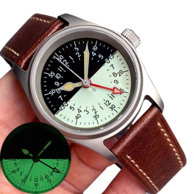 Titanium 36mm Tandorio Black Dial Sapphire Glass NH34A GMT Automatic Mens Watch