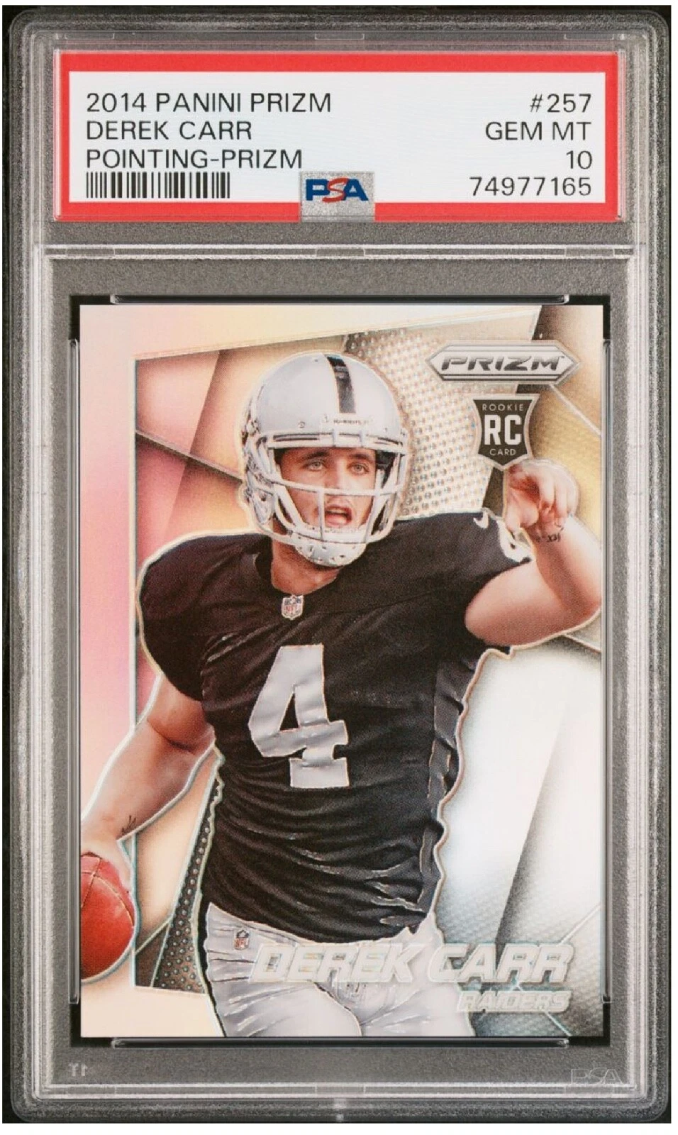 Derek Carr Panini Prizm #257 Variation 2-Prizm