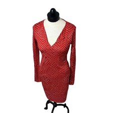 Diane Von Furstenberg Retro Red White Polka Dot Silk V Neck Reina Dress 2