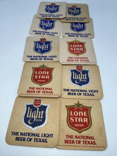 Lone Star & Light Beer Coasters 1984 Lot Of 11 The National Light Beer Of Texas - Picture 1 of 23