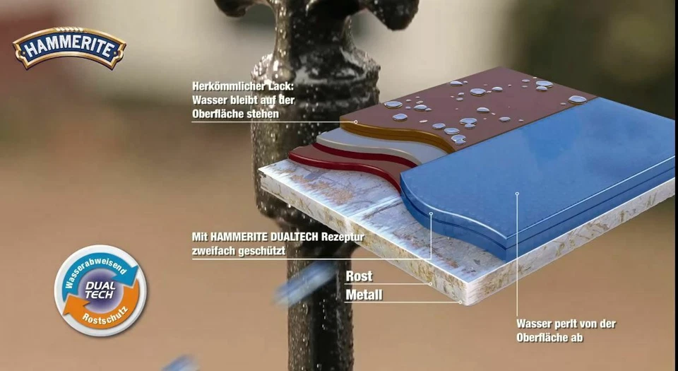 Hammerite Metall-Schutzlack 2,5 l Speziallack Rostschutz Lack alle Farben - Bild 4 von 4