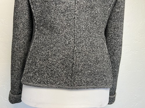 Strenesse Wool 1 Button Sweater Blazer Jacket Sz 6 Gray Pockets Gabriele Strehle - Picture 8 of 11
