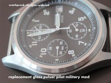 GLASS FIT  PULSAR Military RAF NAVY ARMY Pilot Chronograph V657-X063  YM92-X170