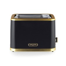 Image of Salter Wide-Slot Toaster Palermo Defrost/Reheat/Cancel 930W Black/Gold EK5032BLK