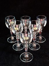 6 Bohemia Kristall Weingläser, vintage