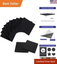 Black Adhesive Foam Padding Sheets - 1/4" Thick x 4"L x 4"W, Vibration Dampening
