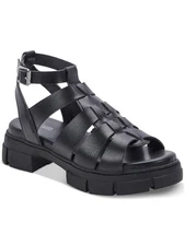 AQUA COLLEGE Womens Black Hannah Toe Platform Slip On Sandals Shoes 10 M