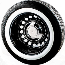Oldtimer 16 Wheel White Wall 22 Set Tyre Insert Trim Baby Moon Dog Dish Hubcap