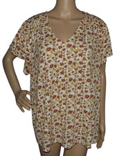 T-shirt Womens 3X short sleeve v-neck burgundy floral knit top shirt