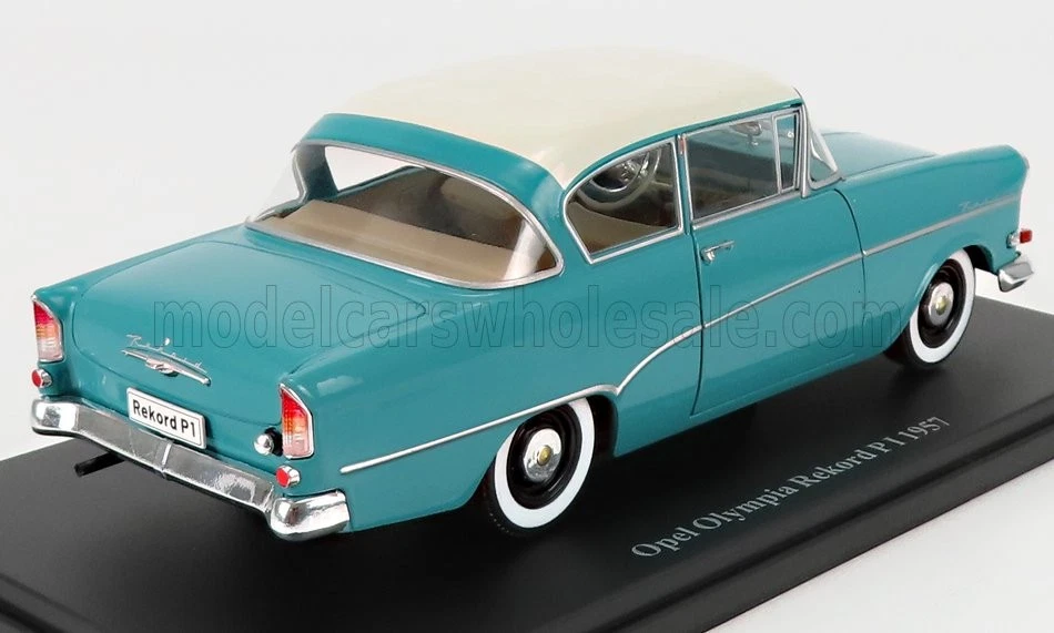 1:24 Opel Olympia Rekord P1 (1957) – Türkis/Weiß – Hachette Opel Collection – - Bild 2 von 2