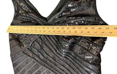 Tadashi Shoji Evening Formal Dress Sz 16Q Bodycon Sleeveless Sequins Embroidery - Picture 11 of 12