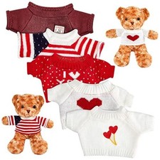 5 Pcs Bear Doll Clothes Stuffed Animal Clothing Purple, White, Red Heart