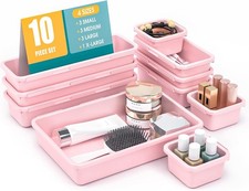 10 PCS Drawer Organizer Set 4 Size Makeup Drawer Divider Organizer W/ Non-Slip