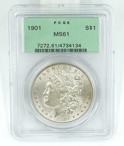 1901 PCGS MS61 Morgan Silver Dollar Old Green Holder