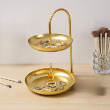 Couchtisch zweilagig Tablett Snack Servierständer stabile Eisenkonstruktion