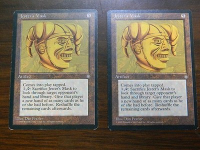 MTG Pre-Modern Ice Age Artifact Rare Jester's Mask x2 Lightly Played Condition